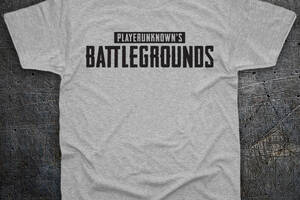 Футболка Fruit of the Loom Логотип Пубг Logo PlayerUnknown's Battlegrounds Серый 140 см (1194803)