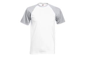 Футболка Fruit of the Loom Valueweight baseball XXL Белый / Серо-Лиловый (0610260WFXXL)