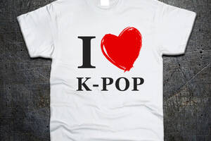 Футболка Fruit of the Loom Я люблю К-ПОП, I Love K-POP Белый 116 см (97123)