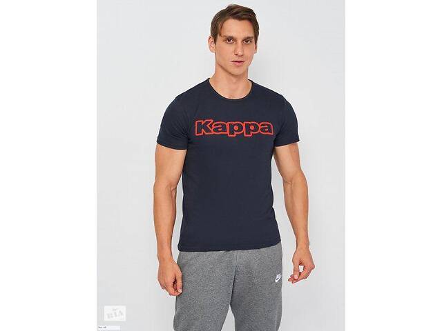 Футболка Kappa T-shirt Mezza Manica Girocollo con stampa logo petto темно-синий 2XL Муж K1335 BluNavy-2XL