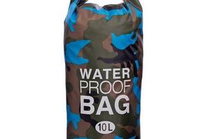 Гермомешок водонепроницаемый Waterproof Bag 10 л Синий Камуфляж (10602BC)