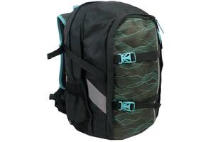 Городской рюкзак с усиленной спинкой Topmove 22L черный с зеленым