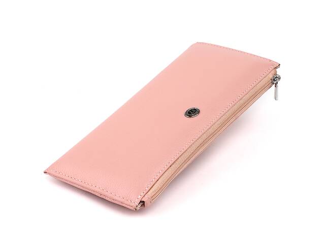 Горизонтальный тонкий кошелек из кожи женский ST Leather 19325 Розовый 19х9,5х2,5 см