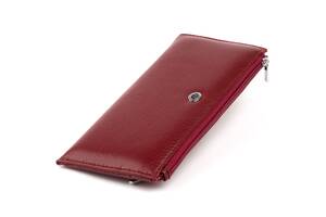 Горизонтальный тонкий кошелек из кожи женский ST Leather 19326 Бордовый 19х9,5х2,5 см