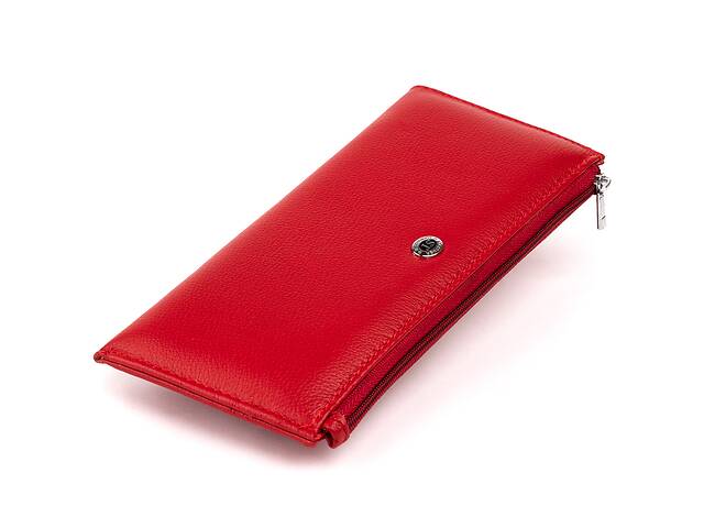 Горизонтальный тонкий кошелек из кожи женский ST Leather 19330 Красный 19х9,5х2,5 см