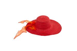 Шляпа летняя женская Summer hat Ассиметрия 56-58 Красный (13571)