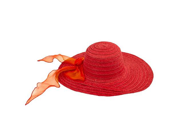 Шляпа летняя женская Summer hat Ассиметрия 56-58 Красный (13571)