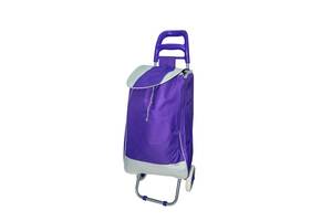 Хозяйственная сумка на колесах фиолетового цвета, складная сумка для покупок | тачка кравчучка (ST)
