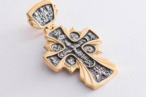 Крест «Распятие. Икона Божией Матери «Державная» (чернение, позолота) 131744 Оникс
