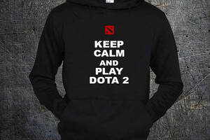 Худи Fruit of the Loom Успокойся и Играй в Доту Keep Calm and Play Dota 2 Черный S (705)