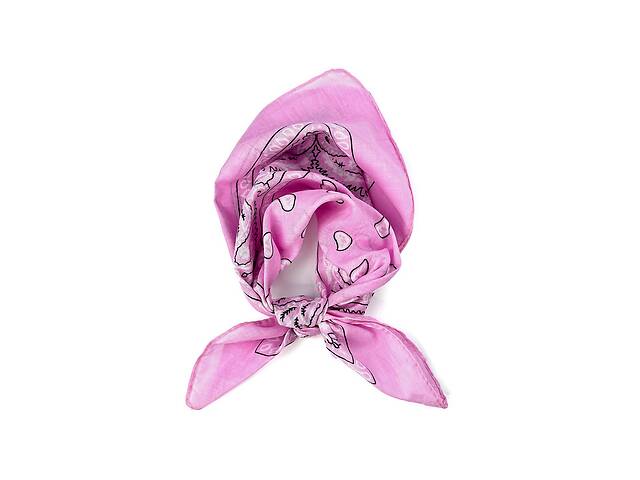 Хустка жіноча з візерунком DIANA 932-136 LuckyLOOK 50x50 Рожевий, Білий
