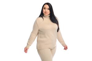 Классический женский свитер SVTR 4440 светлая пудра 54-56