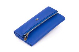 Клатч конверт с карманом для мобильного кожаный женский ST Leather 19268 Синий 18,5х9,8х2