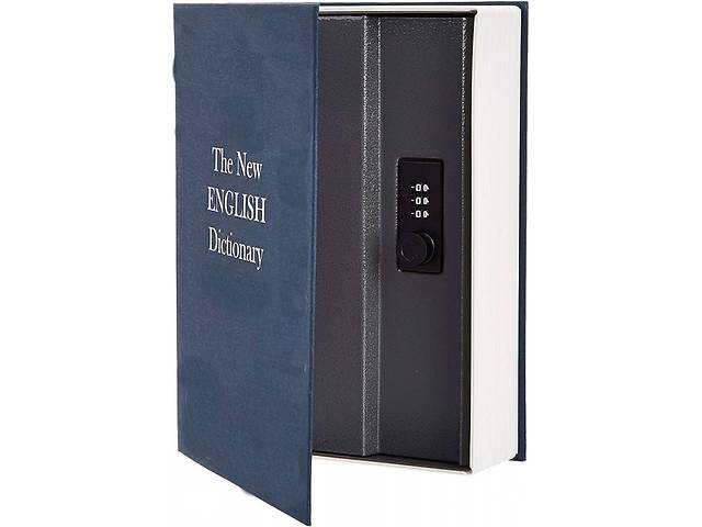 Книга сейф словарь с кодовым замком синяя 24 см