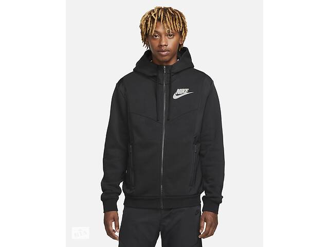 Кофта Nike Sportswear Hybrid Full-Zip Fleece Hoodie (DO7228-010) L Чорний