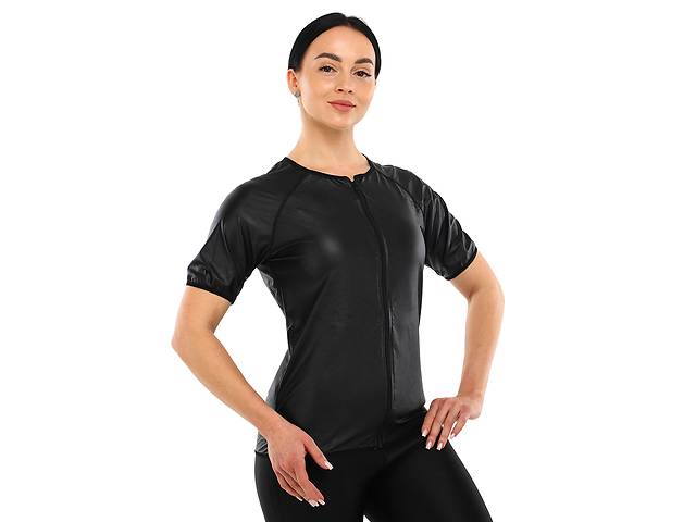 Кофта с коротким рукавом и эффектом сауны женская HeatOutFit ST-2115 2XL Черный