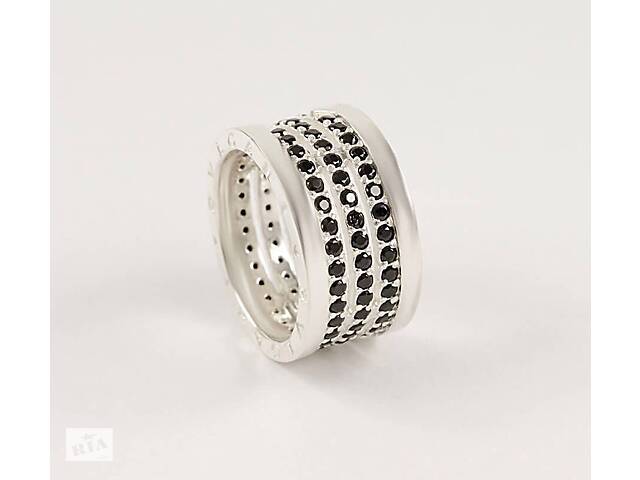 Кольцо с черными камнями Maxi Silver 3648 SE 18.5