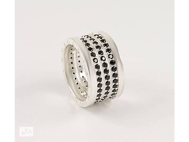 Кольцо с черными камнями Maxi Silver 3648 SE 19.5