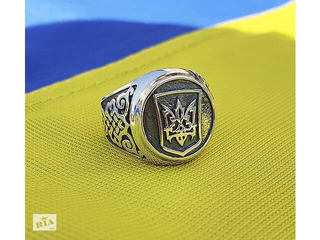 Кольцо с Украинским гербом Maxi Silver 5922 SE 16