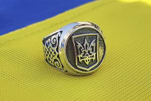 Кольцо с Украинским гербом Maxi Silver 5922 SE 18