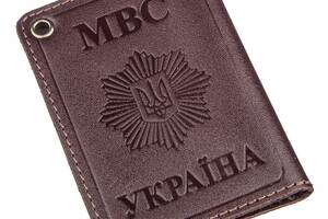 Компактная обложка на документы МВС Украины SHVIGEL 13979 Коричневая