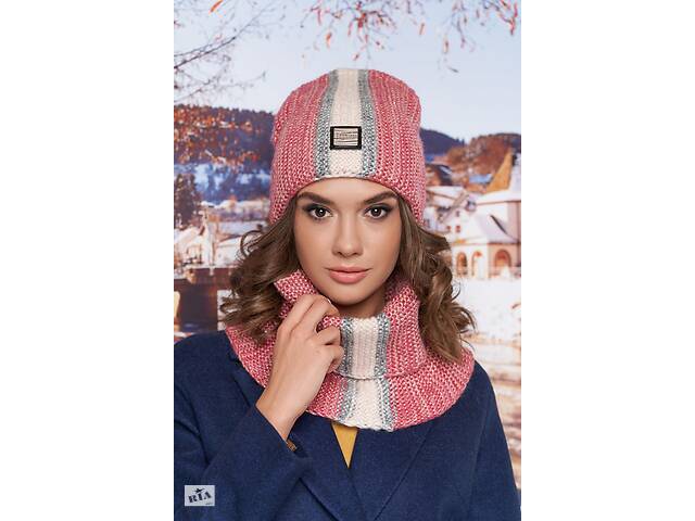 Комплект «Анжелина» (шапка-колпак и шарф-хомут) Braxton фламинго 56-59