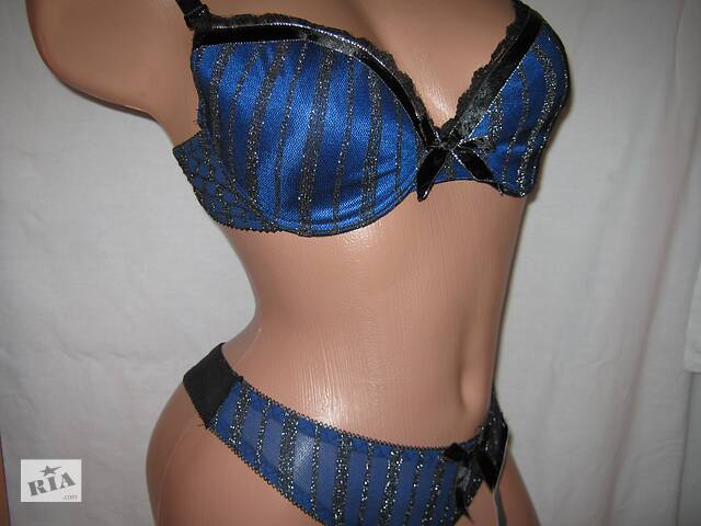 Комплект белья Aoniya синий с серебром 80В и бикини.