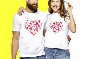 Комплект футболок с принтом 'Сердце из бабочек' Кавун ФП009675 S M