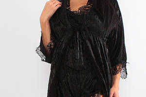 Комплект Камилла халат + пижама Ghazel 17111-123 Черный 42