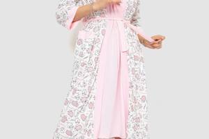 Комплект халат и ночная рубашка Ager 219RX-7064 L Светло-розовый