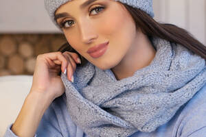 Комплект «Крістель» (шапка та шарф-сніг) Braxton світло-сірий 56-59
