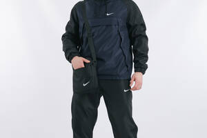 Комплект мужской Nike: анорак 'House' черно-синий + штаны 'President' черные + барсетка черная L (1629796869/2)