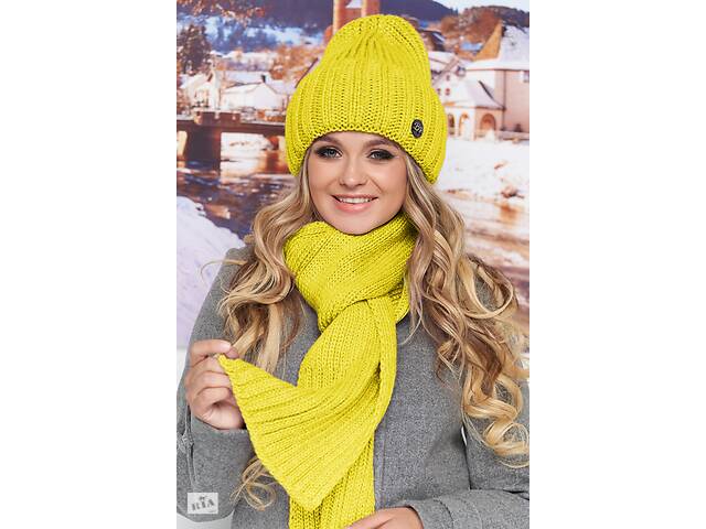 Комплект «Наоми» (шапка и шарф) Braxton желтый 56-59