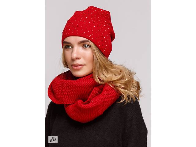 Комплект (шапка, шарф-снуд) DeMari МарсК 660051 56-60 см Красный