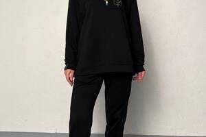Комплект женский флисовый свитшот и брюки VOLGINA L черный (68983345) 005015L