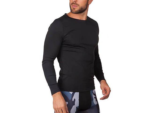 Компрессионная мужская футболка с длинным рукавом 1716 Domino XXL Черный (06507056)