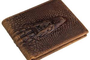 Кошелек мужской Vintage 14380 фактура кожи под крокодила Коричневый, Коричневый