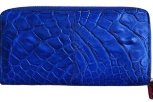 Кошелек портмоне из натуральной кожи крокодила Ekzotic Leather синий индиго (cw 82_7)