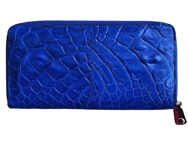 Кошелек портмоне из натуральной кожи крокодила Ekzotic Leather синий индиго (cw 82_7)