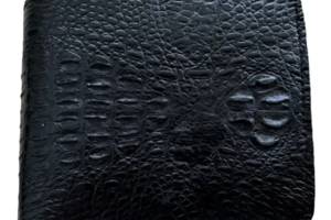 Кошелек портмоне из натуральной кожи крокодила мужской черный Ekzotic leather (cw20_2)