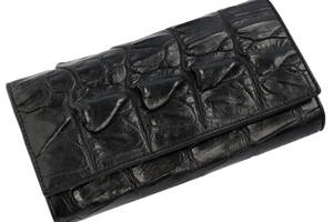 Кошелек из кожи крокодила Ekzotic Leather черный (cw 18_1)