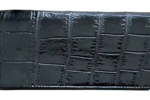 Кошелек женский портмоне из кожи крокодила Ekzotic leather черный (cw11_5)