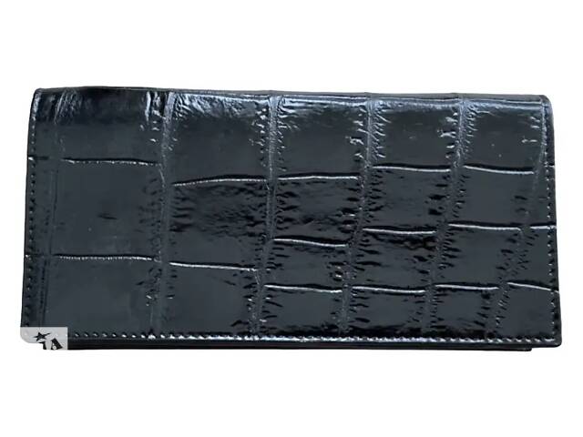 Кошелек женский портмоне из кожи крокодила Ekzotic leather черный (cw11_5)