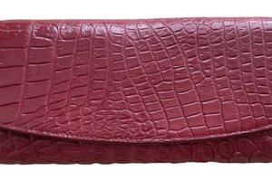 Кошелек женский портмоне из натуральной кожи крокодила Ekzotic Leather бордовый (cw 95_4)