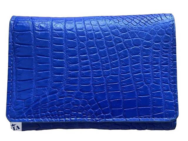 Кошелек женский из кожи крокодила синий яркий Ekzotic Leather (cw 106_2)