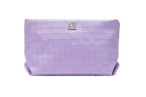 Косметичка кожаная VICTORIA'S SECRET Travel Pouch LILAC WOVEN лаванда