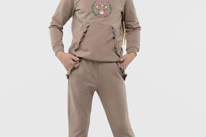 Костюм для девочки свитшот штаны Pop Fashion 7260 104 см Капучино 2000990158499