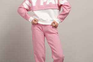 Костюм женский спортивный на флисе 342205 р.S Fashion Розовый