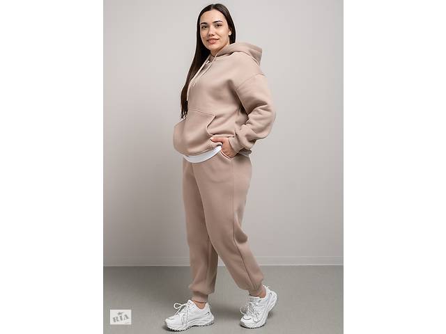 Костюм женский спортивный на флисе 342212 р.3XL Fashion Бежевый