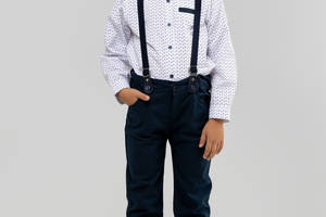 Костюмы для мальчика рубашка брюки Pitiki 3007 110 см Белый (2000989949558)